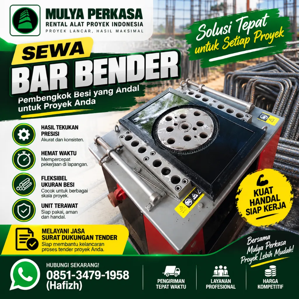 Sewa Bar Bender Surabaya D8-32 mm | Solusi Proyek Pembesian